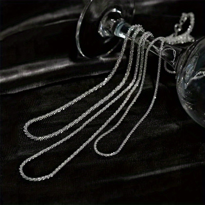 Stylish S925 Silver Necklace with Sparkling High-End Design
